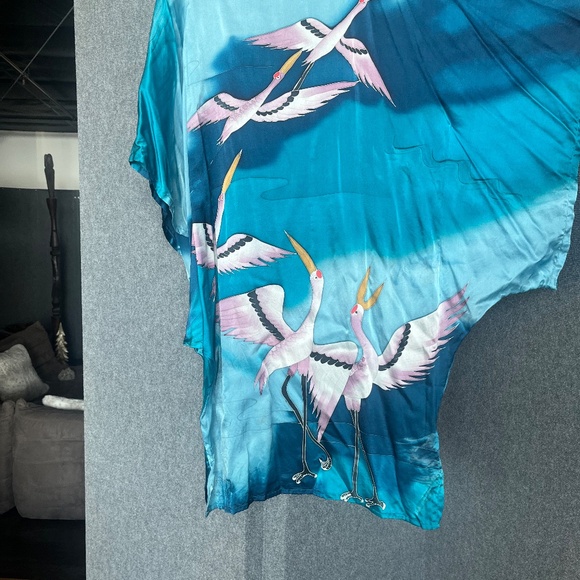 hand painted silk caftan - Picture 2 of 3